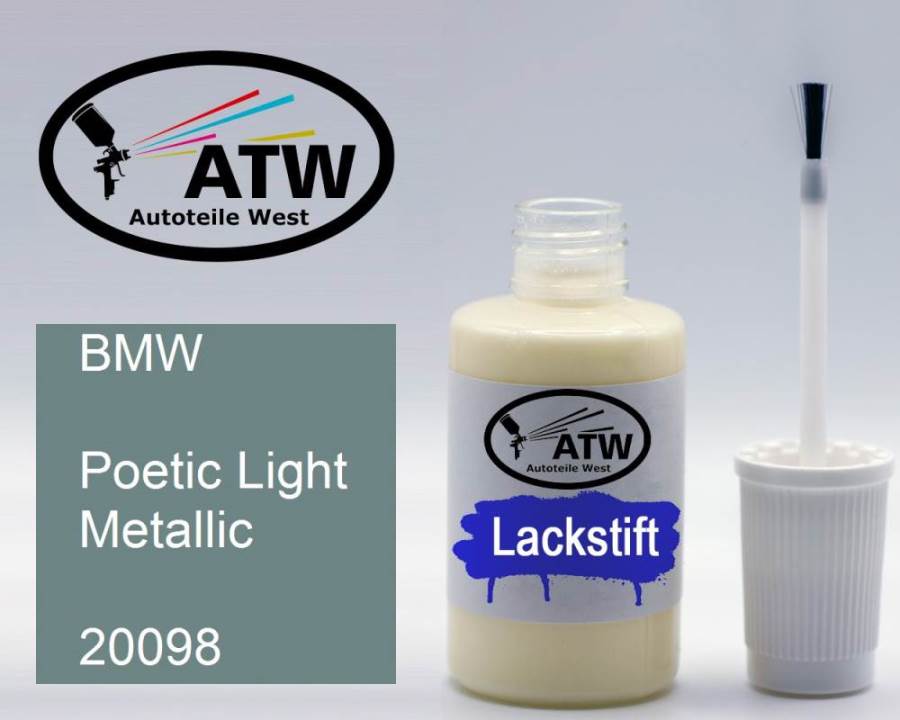 BMW, Poetic Light Metallic, 20098: 20ml Lackstift, von ATW Autoteile West.